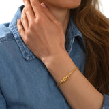 Bracelet fin tressé Alicudi en métal doré tressé perles dorées et émail - doré Dore