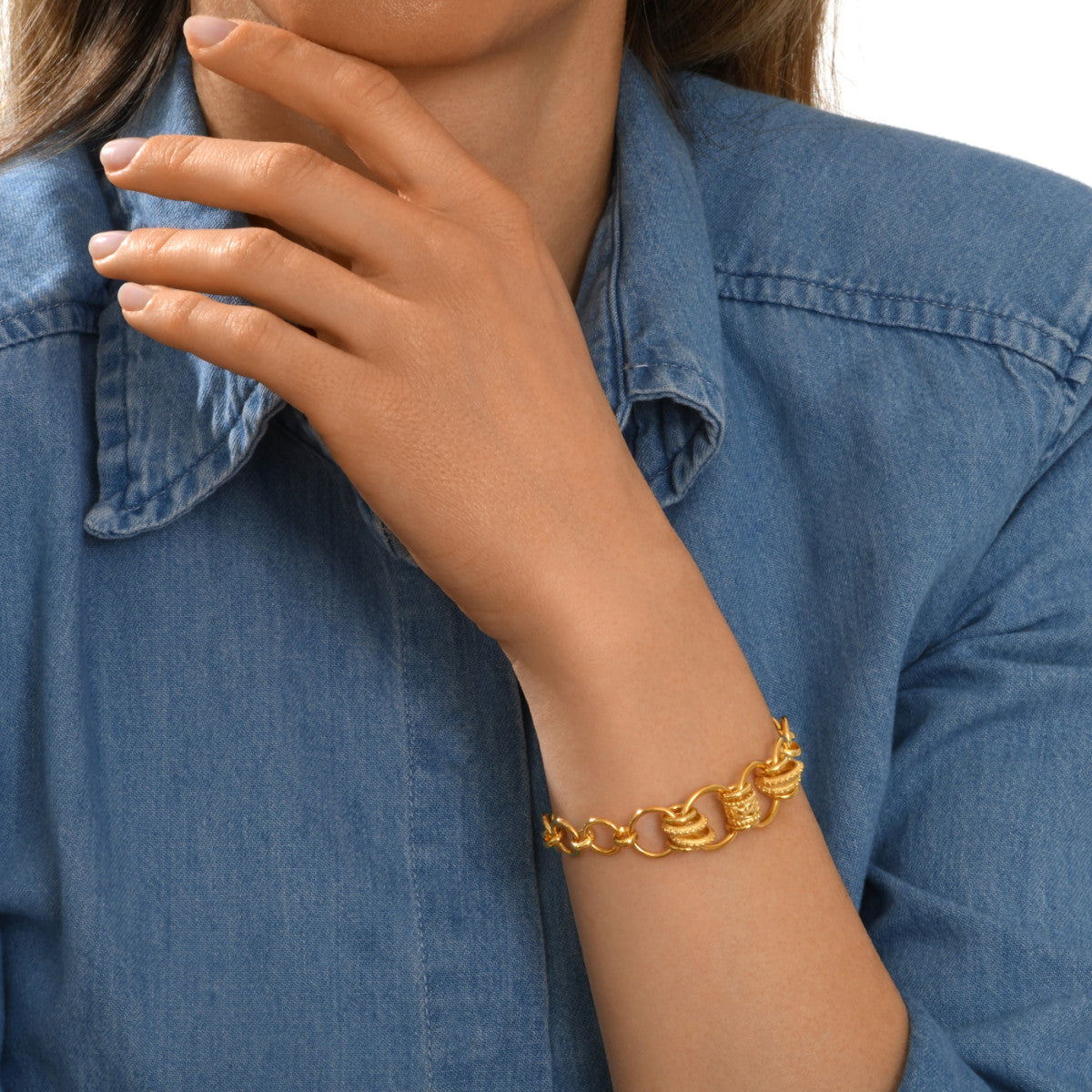 Bracelet anneaux Alicudi en métal doré à l'or fin - doré Dore