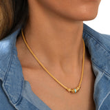 Collier Alicudi en métal doré à l'or fin et anneau émaillé - turquoise Turquoise