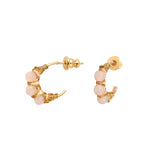 Mini boucles d'oreilles créoles Panarea tissées de quartz - rose Quartz rose