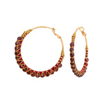 Boucles d'oreilles créoles Panarea tissées de grenat - rouge Grenat