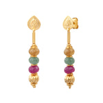 Boucles d'oreilles pendantes à tiges percées Avola en quartz teinté - multicolore Multi