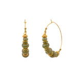 Boucles d'oreilles créoles Avola en métal doré et quartz teinté - vert Vert