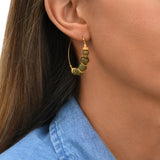 Boucles d'oreilles créoles Avola en métal doré et quartz teinté - vert Vert