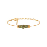 Bracelet fin réglable Avola en métal doré et quartz teinté - vert Vert