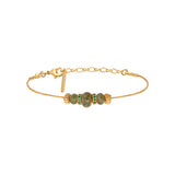 Bracelet fin réglable Avola en métal doré et quartz teinté - vert Vert
