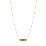 Collier pendentif réglable Avola perles en quartz teinté - vert Vert