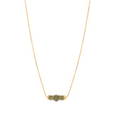 Collier pendentif réglable Avola perles en quartz teinté - vert Vert
