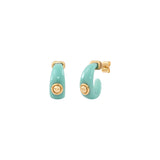 Mini boucles d'oreilles créoles tiges percées Masseria en résine - turquoise Turquoise