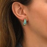 Mini boucles d'oreilles créoles tiges percées Masseria en résine - turquoise Turquoise