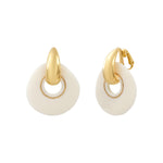 Boucles d'oreilles clips rondes Masseria en résine - blanc Blanc