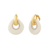 Boucles d'oreilles clips rondes Masseria en résine - blanc Blanc