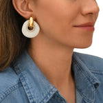 Boucles d'oreilles clips rondes Masseria en résine - blanc Blanc
