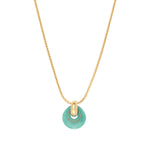 Collier pendentif réglable Masseria en métal doré et résine - turquoise Turquoise
