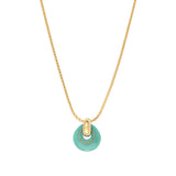 Collier pendentif réglable Masseria en métal doré et résine - turquoise Turquoise