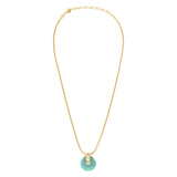 Collier pendentif réglable Masseria en métal doré et résine - turquoise Turquoise