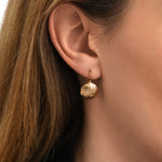 Boucles d'oreilles dormeuses Lucy en métal doré à l'or fin - doré Blanc