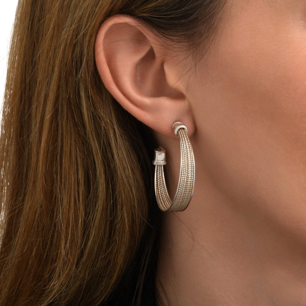Boucles d'oreilles créoles Tess en métal argenté Argent