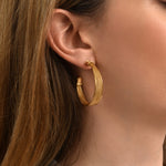 Boucles d'oreilles créoles Tess en métal doré à l'or fin Dore