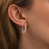 Boucles d'oreilles créoles torsadées Tess en métal argenté Argent