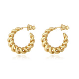 Boucles d'oreilles créoles torsadées Tess en métal doré à l'or fin Dore