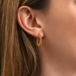 Boucles d'oreilles créoles torsadées Tess en métal doré à l'or fin Dore