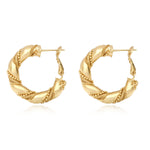 Petites boucles d'oreilles créoles Tess en métal doré à l'or fin perlé Dore