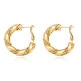 Petites boucles d'oreilles créoles Tess en métal doré à l'or fin perlé Dore