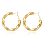 Boucles d'oreilles créoles Tess en métal doré à l'or fin perlé Dore