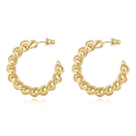 Boucles d'oreilles créoles Tess en maille de métal doré à l'or fin Dore