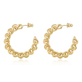 Boucles d'oreilles créoles Tess en maille de métal doré à l'or fin Dore