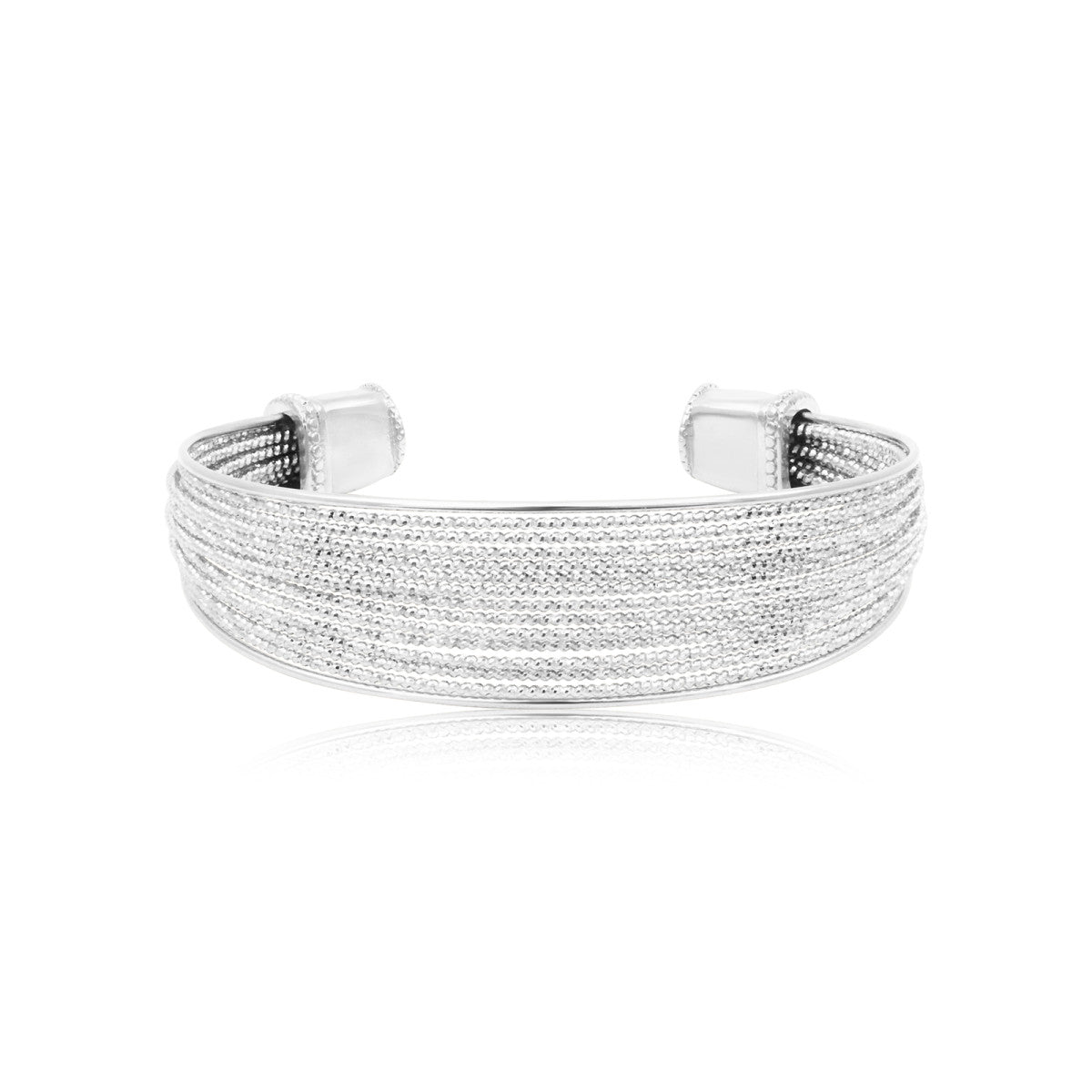 Bracelet jonc large Tess en métal argenté ajustable médium Argent