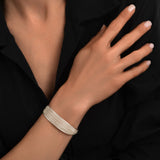 Bracelet jonc large Tess en métal argenté ajustable médium Argent