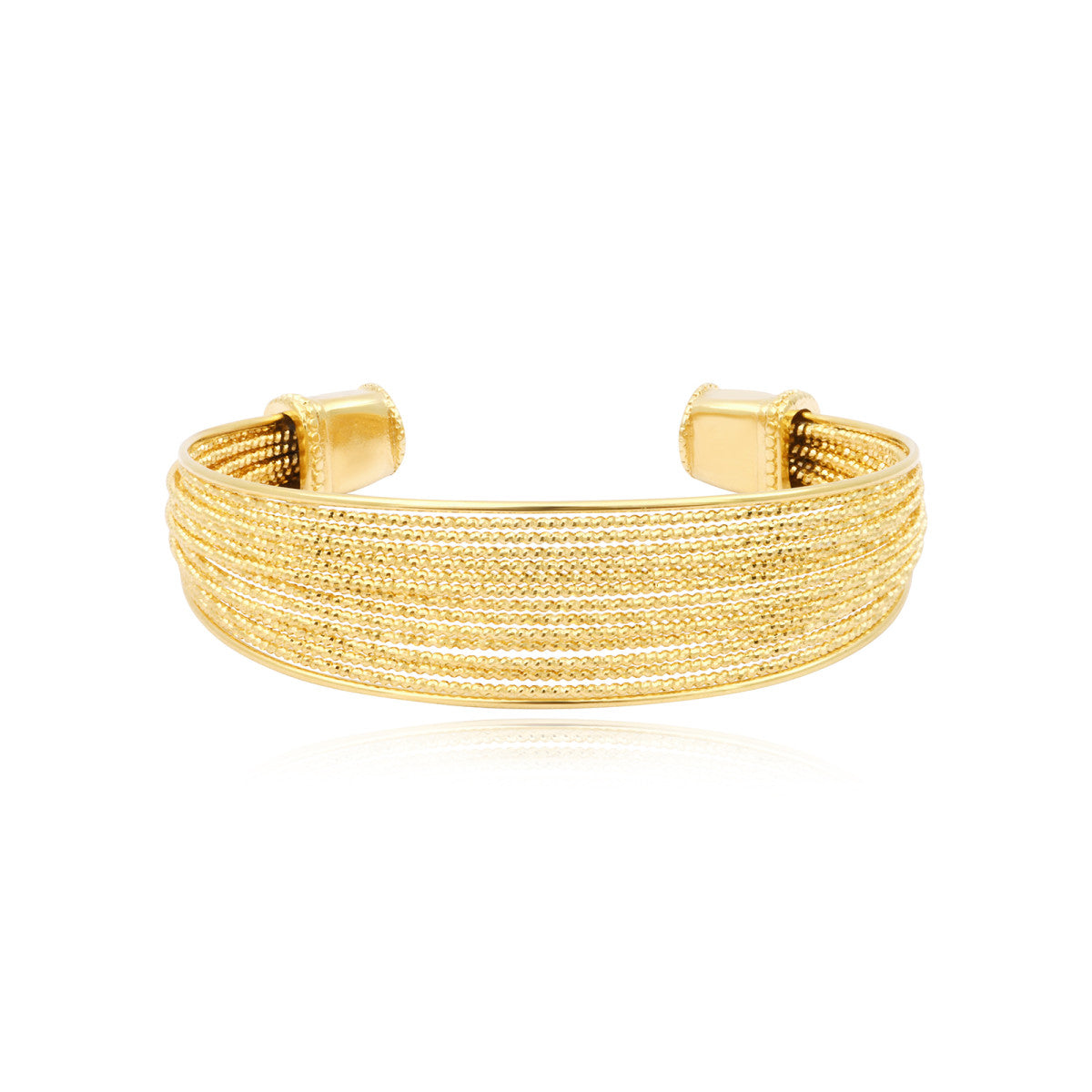 Bracelet jonc large Tess en métal doré ajustable médium Dore