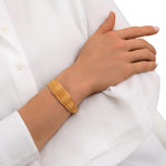 Bracelet jonc large Tess en métal doré ajustable médium Dore