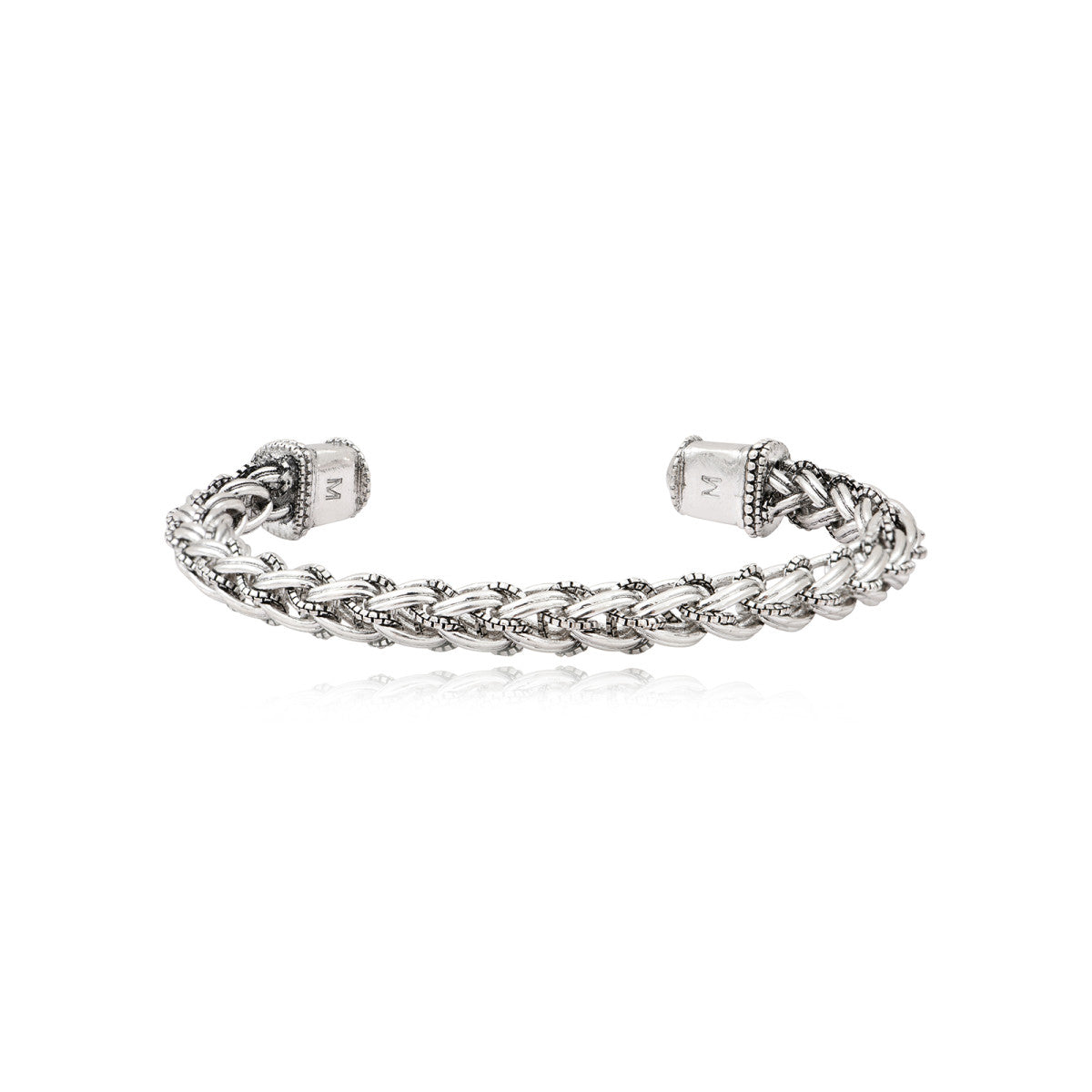 Jonc ajustable Tess en maillons de métal argenté Argent