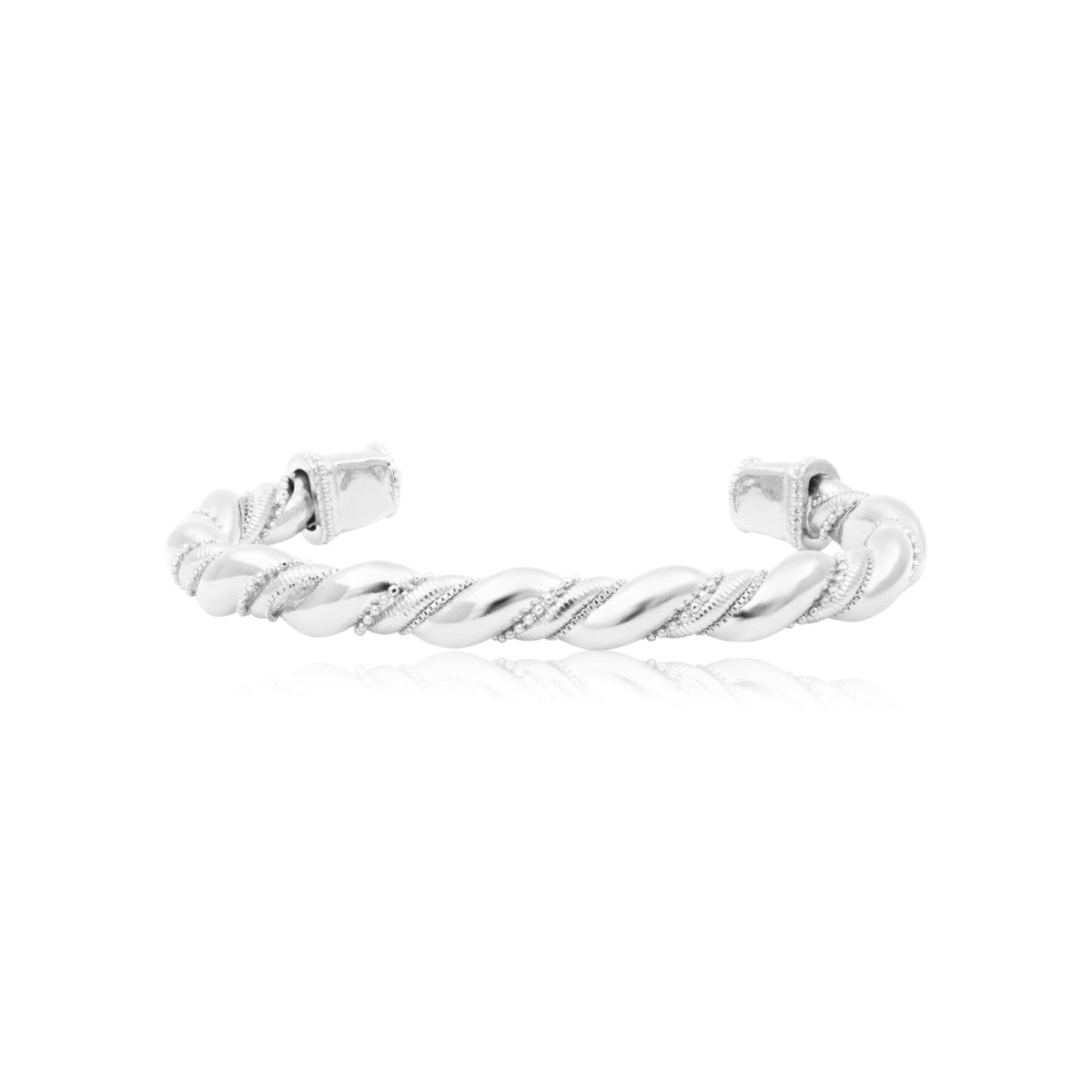 Jonc ajustable Tess en métal argenté torsadé taille médium Argent