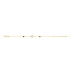Bracelet fin Lhassa en métal doré grenat et nacre - blanc Nacre vert