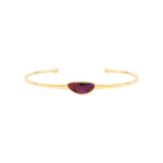 Bracelet jonc Lhassa en métal doré et nacre paua - rouge Nacre vert