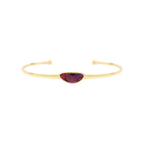 Bracelet jonc Lhassa en métal doré et nacre paua - rouge Nacre vert
