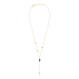 Collier fin en métal doré cornaline et nacre paua - rouge Nacre vert