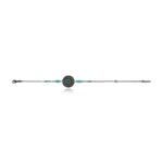 Bracelet fin Dakota en métal ruthénium et pierres dures - turquoise Ruthenium turquoise