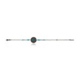 Bracelet fin Dakota en métal ruthénium et pierres dures - turquoise Ruthenium turquoise