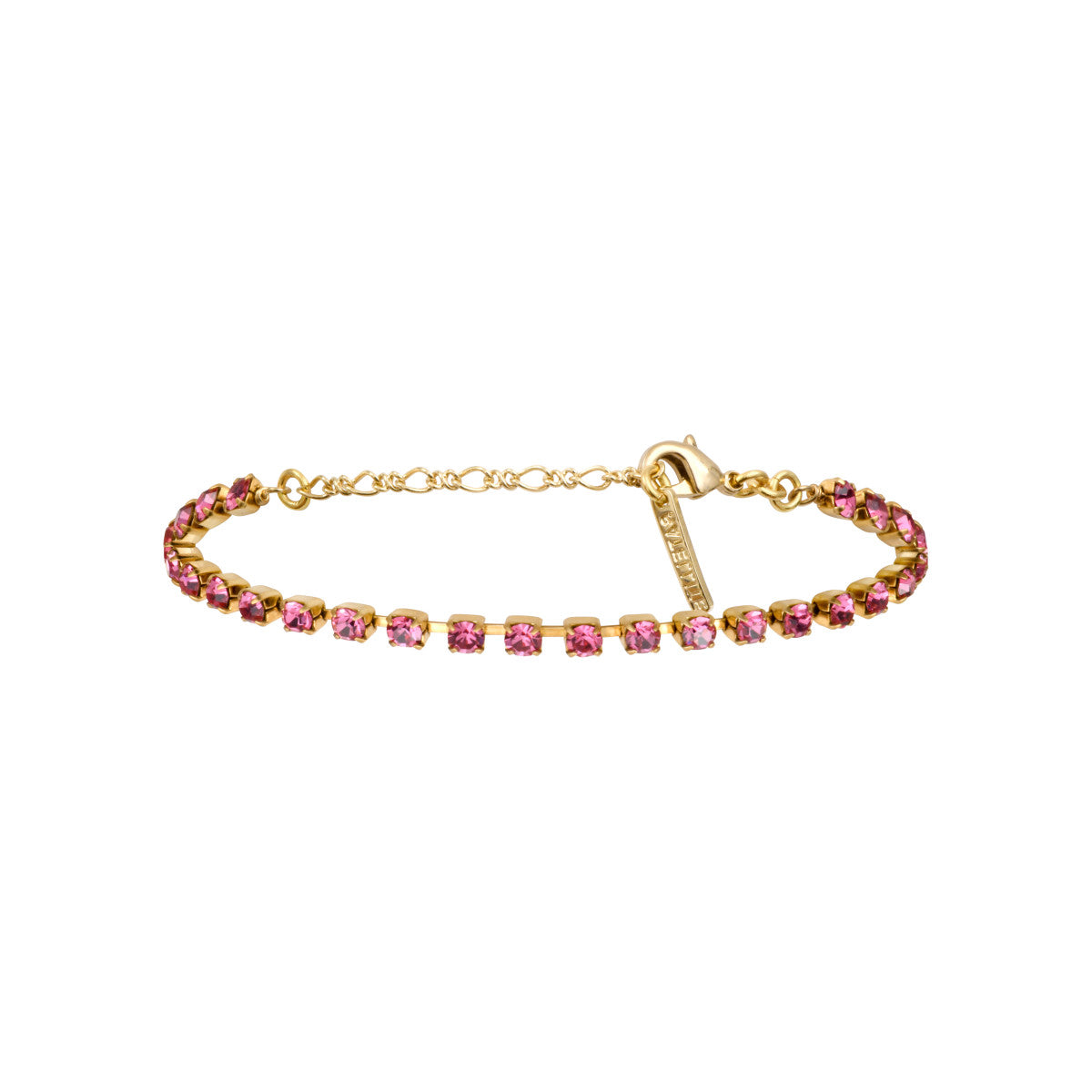 Bracelet chaînette un rang de cristaux Prestige - rose Vert rose