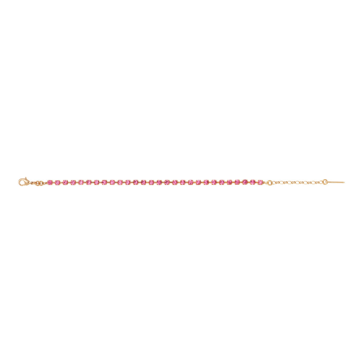 Bracelet chaînette un rang de cristaux Prestige - rose Vert rose