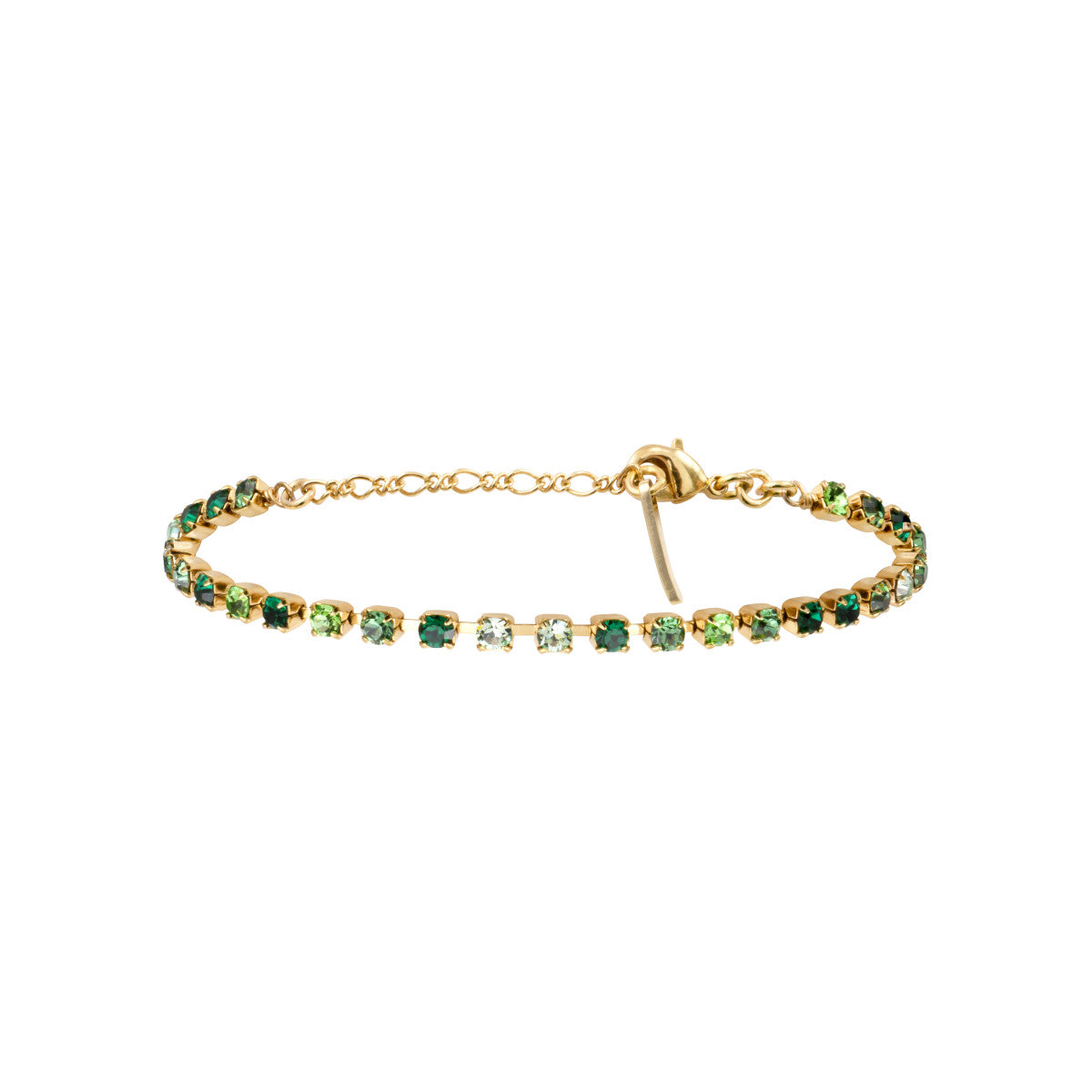 Bracelet chaînette un rang de cristaux Prestige - vert Multi vert