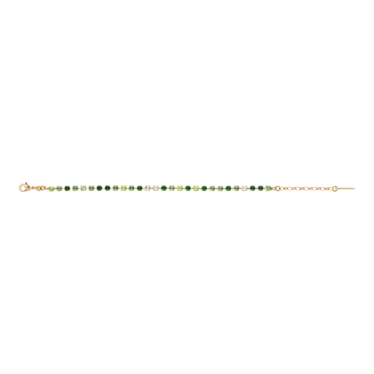 Bracelet chaînette un rang de cristaux Prestige - vert Multi vert