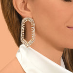 Boucles d'oreilles maxi cristaux Prestige - blanc perlé Perle