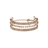 Bracelet chaînette 3 rangs cristaux Prestige - blanc Perle