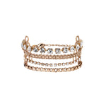 Bracelet chaînette 4 rangs cristaux Prestige - blanc Perle